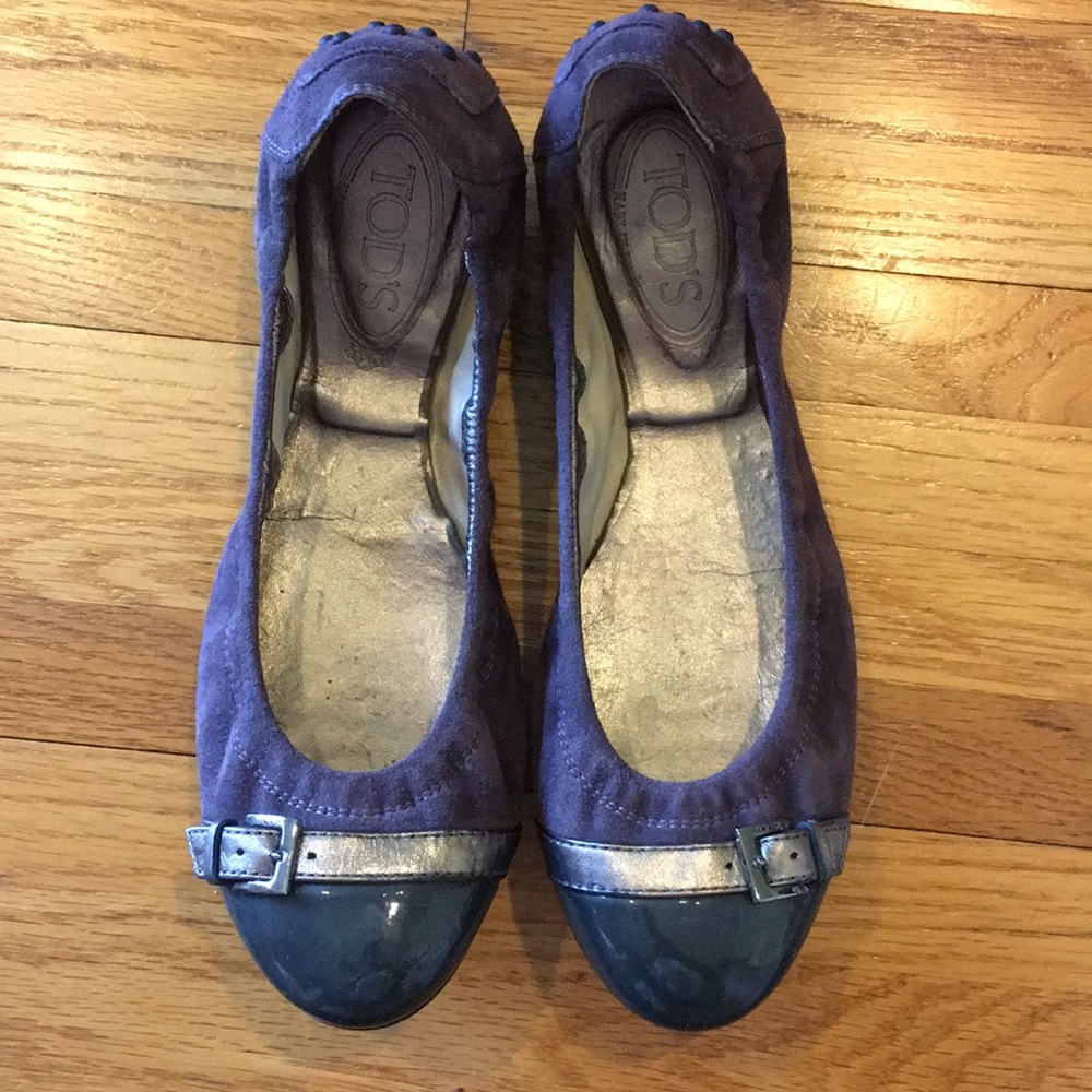 Tod’s purple suede ballet shoes Sz 8 1/2